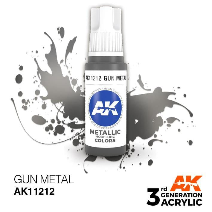 AK Acrylic 3G Metallic - Gun Metal ( AK11212 )