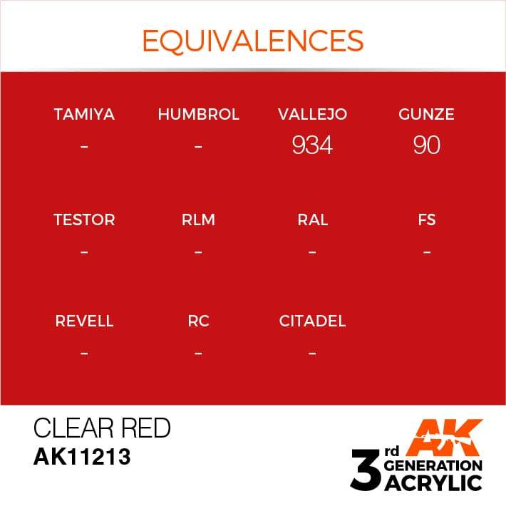 AK Acrylic 3G - Clear Red ( AK11213 )