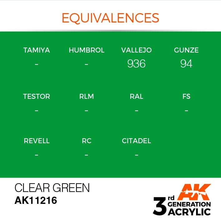 AK Acrylic 3G - Clear Green ( AK11216 )