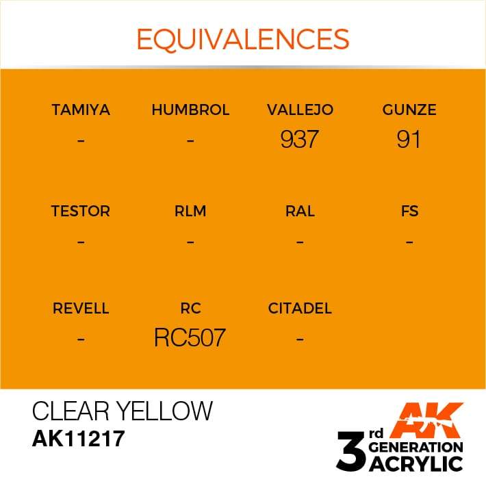 AK Acrylic 3G - Clear Yellow ( AK11217 )