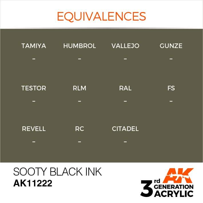 AK Acrylic 3G Ink - Sooty Black ( AK11222 )