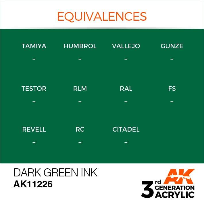 AK Acrylic 3G Ink - Dark Green ( AK11226 )