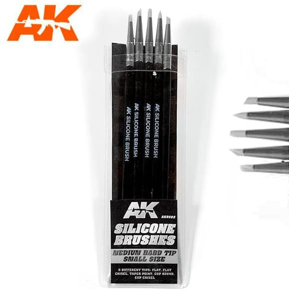 AK Silicone Brushes Medium Tip Small 5 Pencils - AK9085