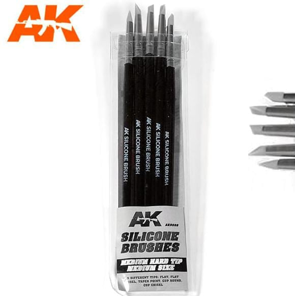 AK Silicone Brushes Medium Tip Medium 5 Pencils - AK9086