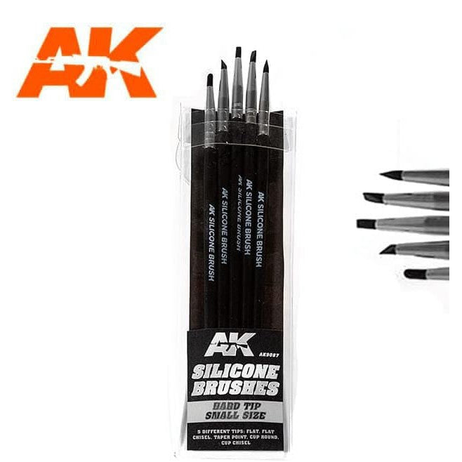 AK Silicone Brushes Hard Tip Small 5 Pencils - AK9087
