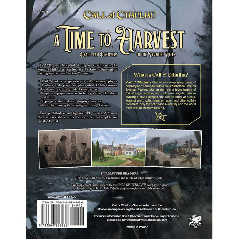 Call Of Cthulhu 7th - A Time to Harvest - Death and Discovery in the Vermont Hills