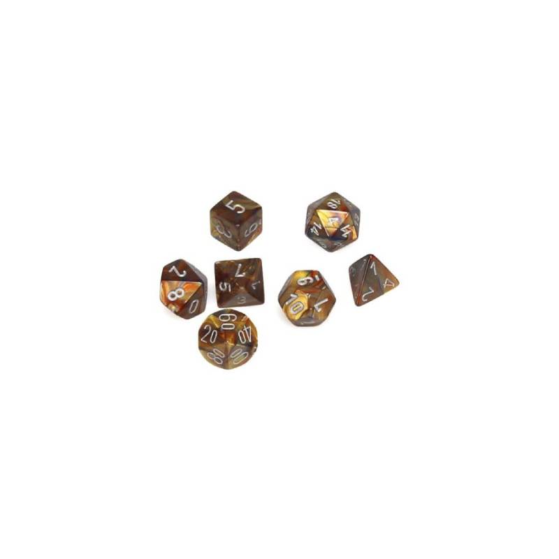 Lustrous: Mini 7pc Polyhedral Gold / silver - CHX20493