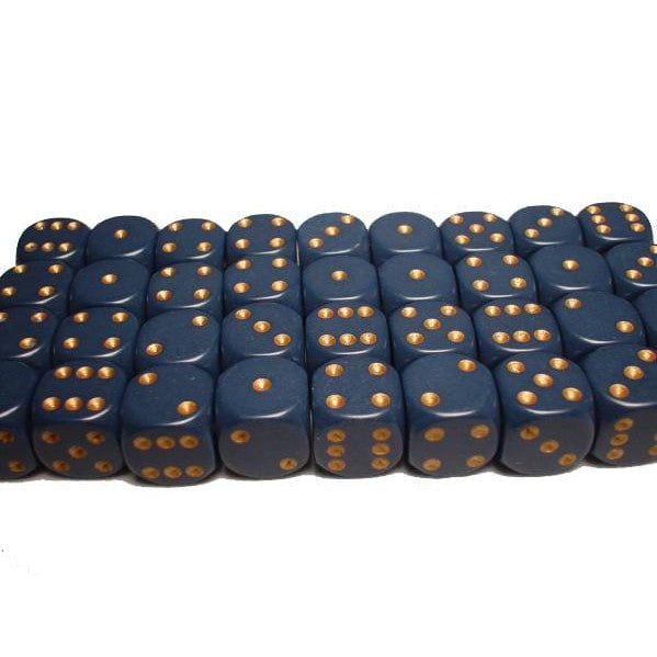 36 D6 Opaque 12mm Dice Dusty Blue With Copper - CHX25826