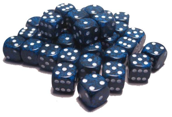 36 D6 Speckled 12mm Dice Stealth - CHX25946