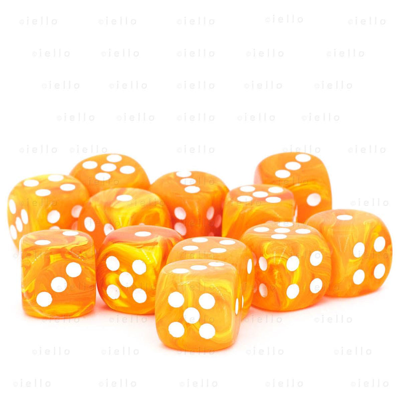 12 D6 Vortex 16mm Dice Solar w/White - CHX27623 - Abyss Game Store
