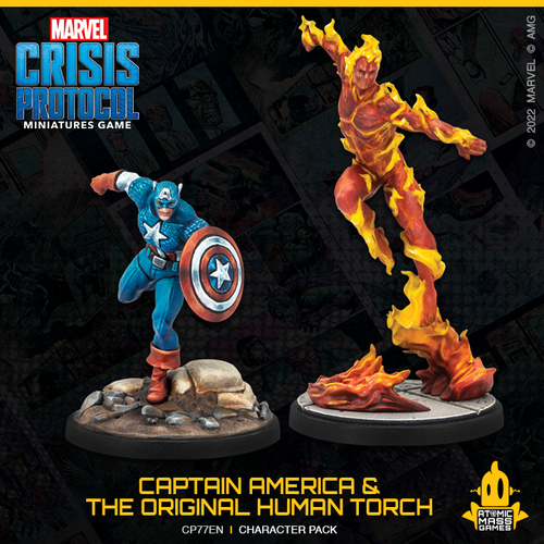 Marvel Crisis Protocol - Captain America & The Original Human Torch ( CP77 )