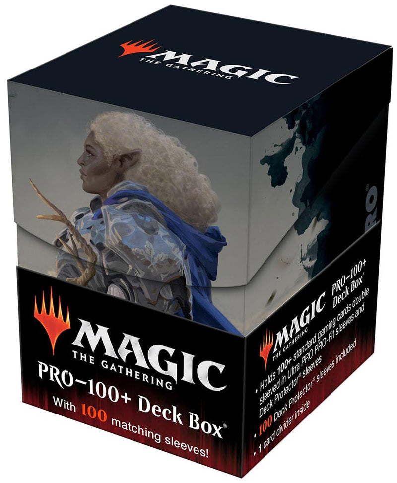 Deck Box 100+ with 100 matching sleeves - Adventures in the Forgotten Realms - Galea, Kindler of Hope