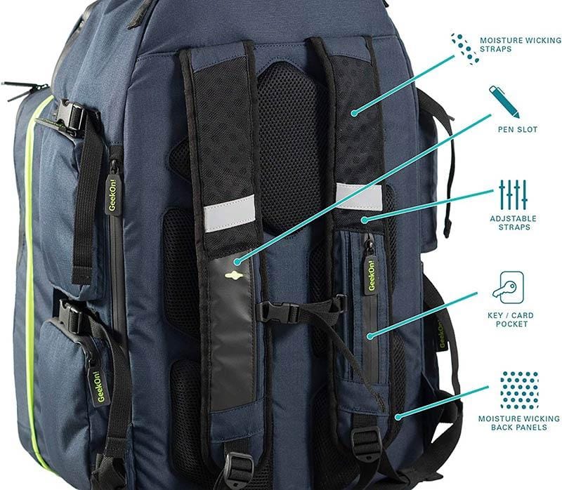 Geekon Backpack - Navy Blue and Green