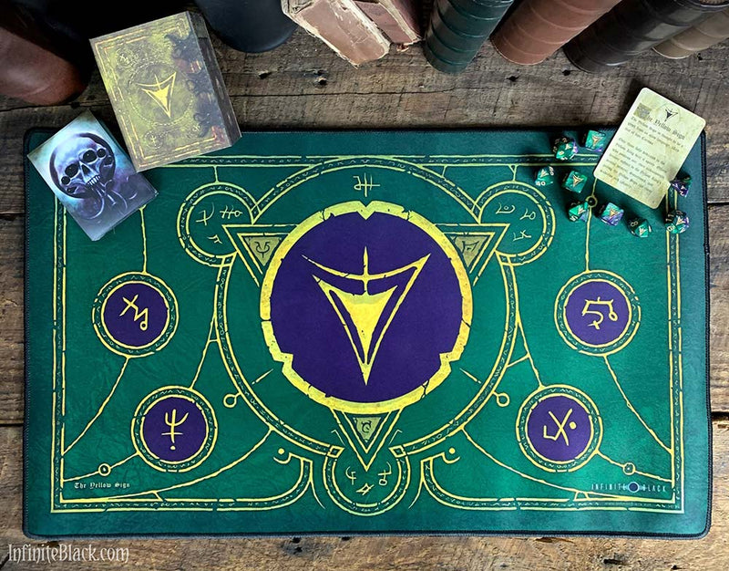 Infinite Black Play Mat - The Yellow Sign (Masked Purple and Green) ( PLYM-015 )