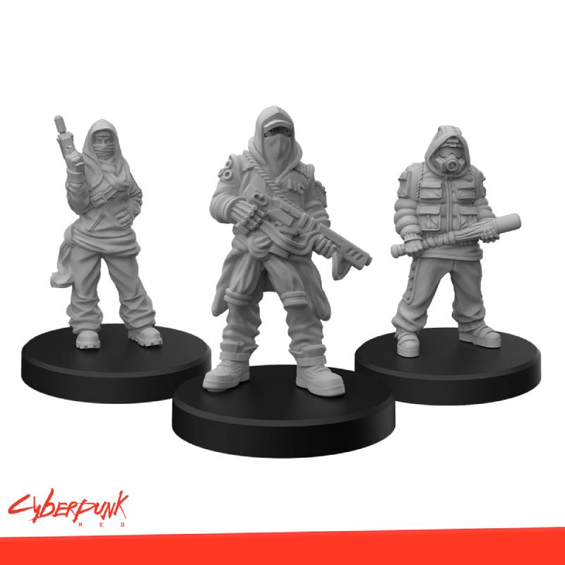 Cyberpunk Red Unpainted Minis - Combat Zoners C