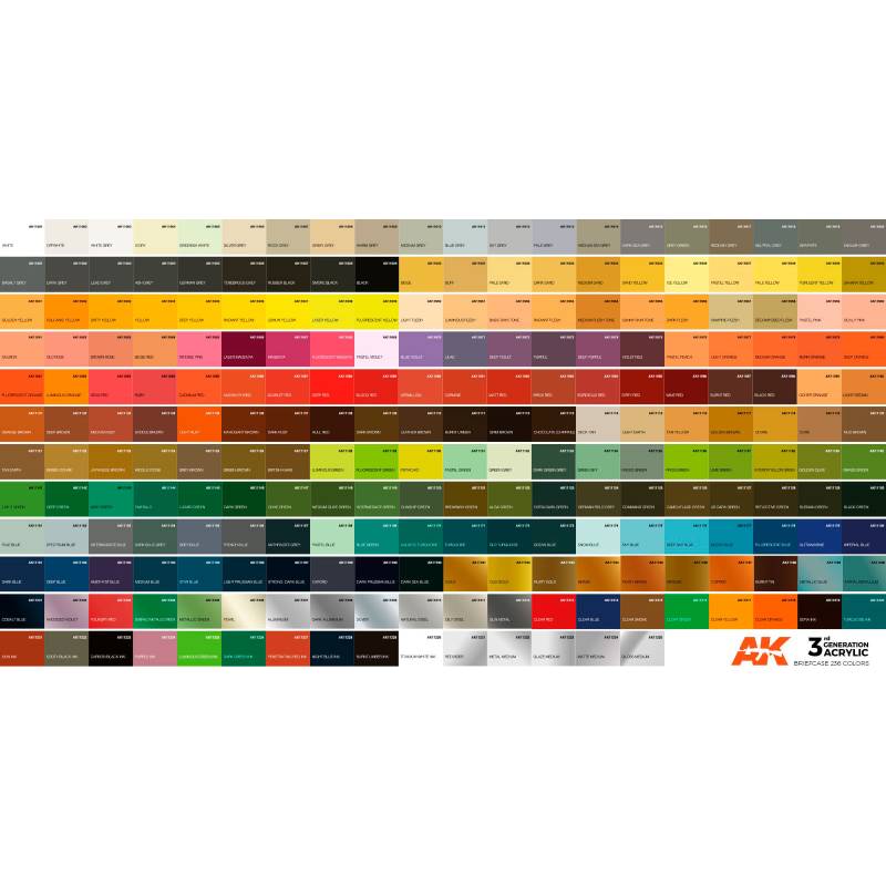 AK Acrylic 3G - Briefcase 236 Colors Full Range ( AK11701 )