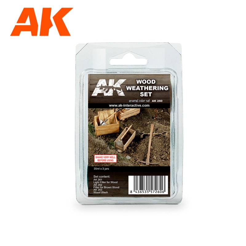 AK Interactive Wood Weathering Set - 3x 35ml
