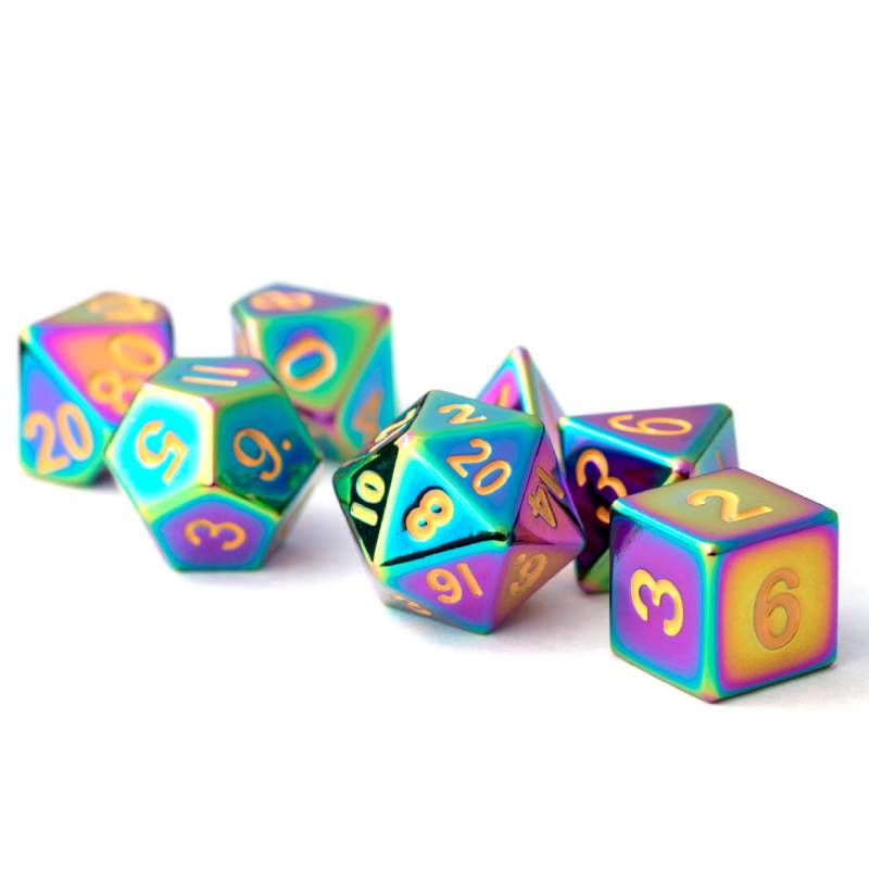 Torched Rainbow 16mm Polyhedral 7 Dice Set - MD014