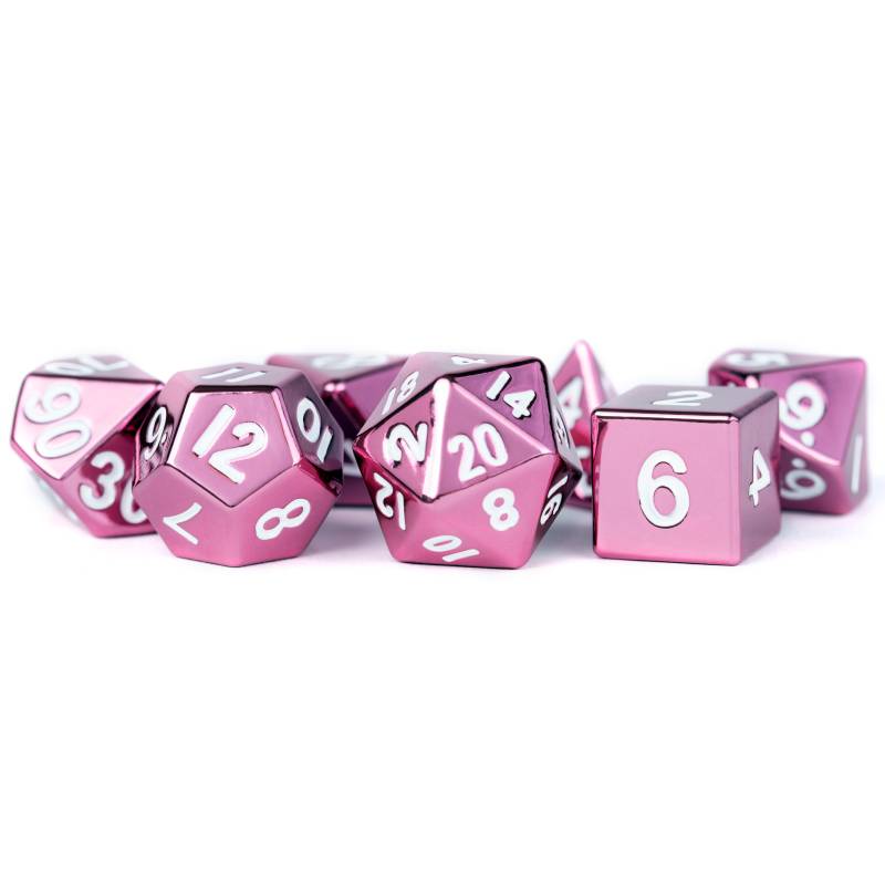 Pink 16mm Polyhedral 7 Dice Set - MD009