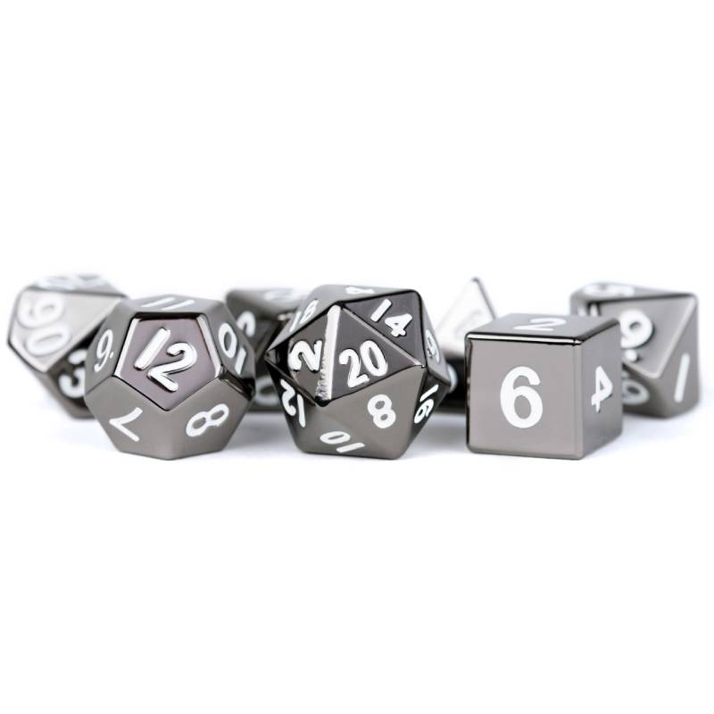 Sterling Gray 16mm Polyhedral 7 Dice Set - MD008