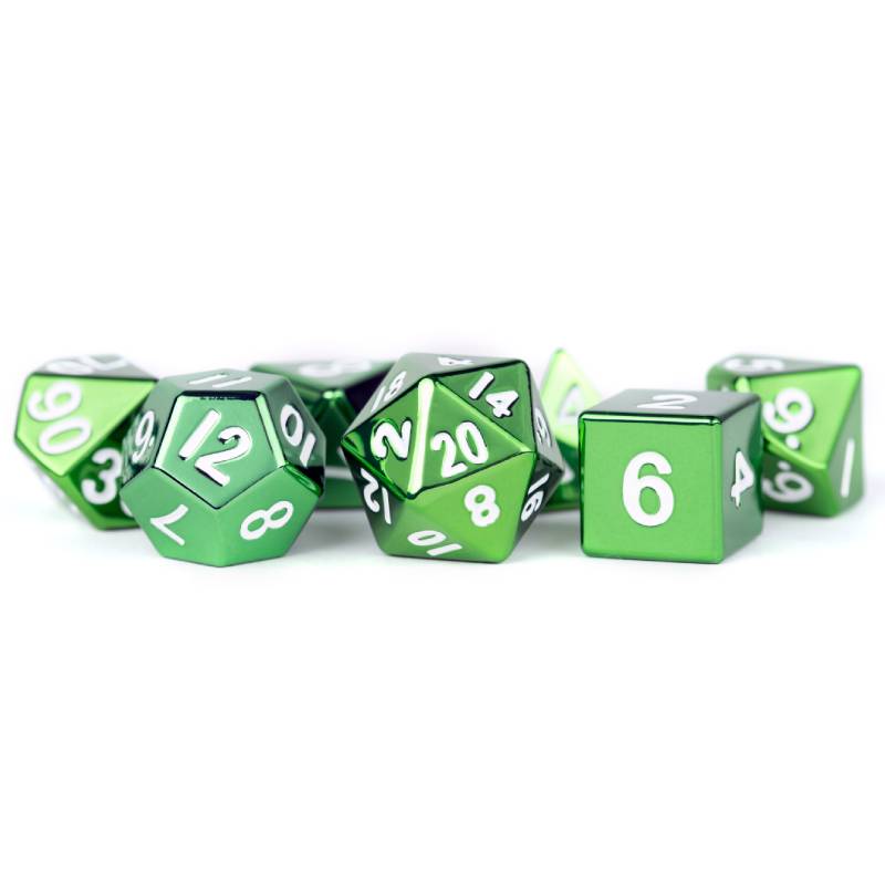 Green 16mm Polyhedral 7 Dice Set - MD010