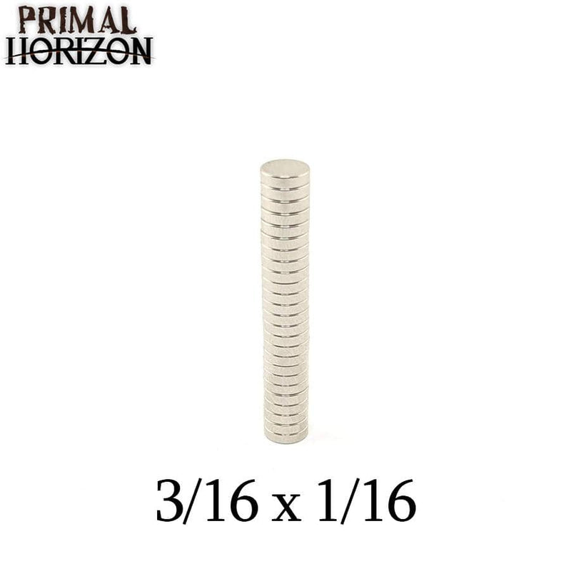 Primal Horizon Magnets - 3/16" x 1/16" Disc Magnets (25)