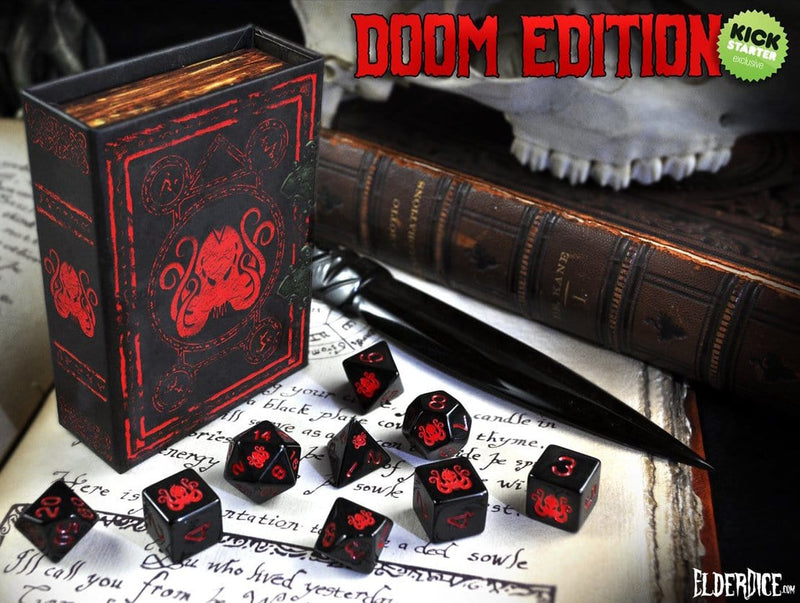 Elder Dice - 9 Polyhedral Dice Set The Brand of Cthulhu - Doom Edition