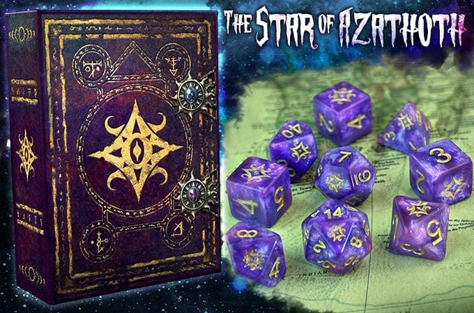 Elder Dice - 9 Polyhedral Dice Set Star of Azathoth - Nebula