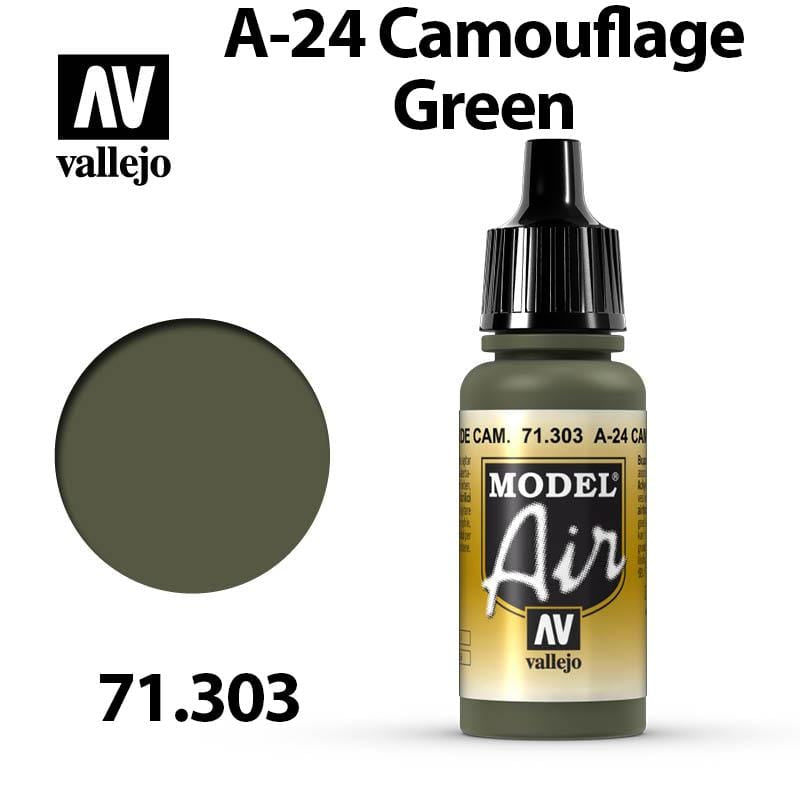 Vallejo Model Air - A-24 Camouflage Green 17ml - Val71303
