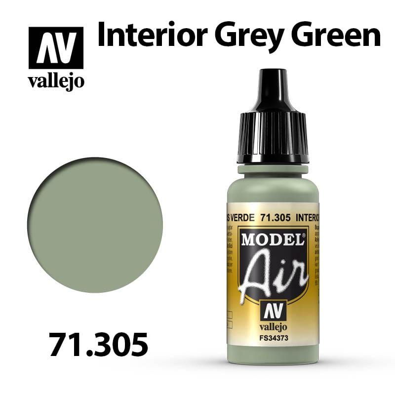 Vallejo Model Air - Interior Grey Green 17ml - Val71305
