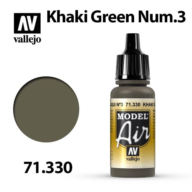 Vallejo Model Air - Khaki Green Number 3 17ml - Val71330