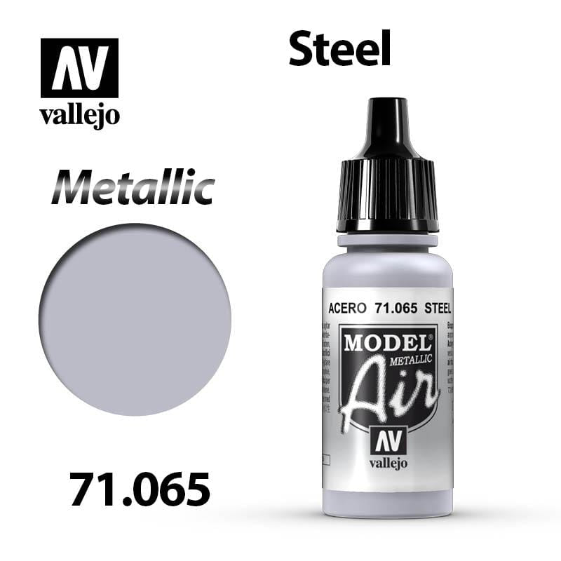 Vallejo Model Air - Steel (Metallic) 17ml - Val71065