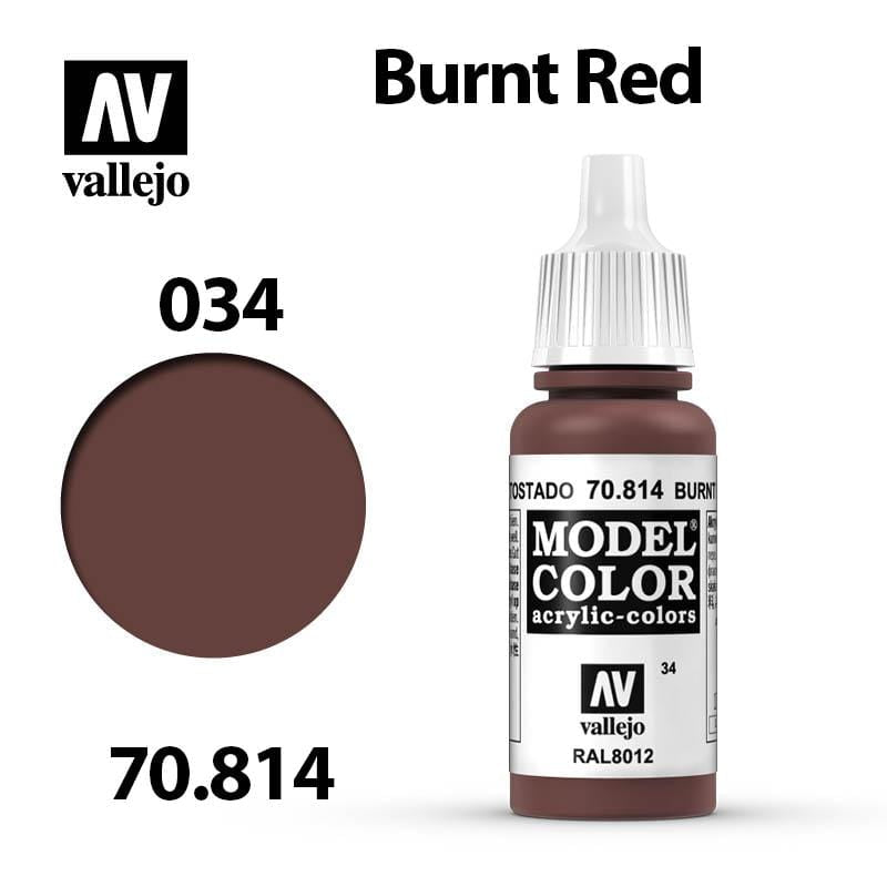 Vallejo Model Color - Burnt Red 17ml - Val70814 (034)