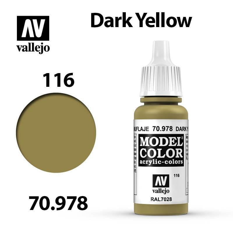 Vallejo Model Color - Dark Yellow 17ml - Val70978 (116)