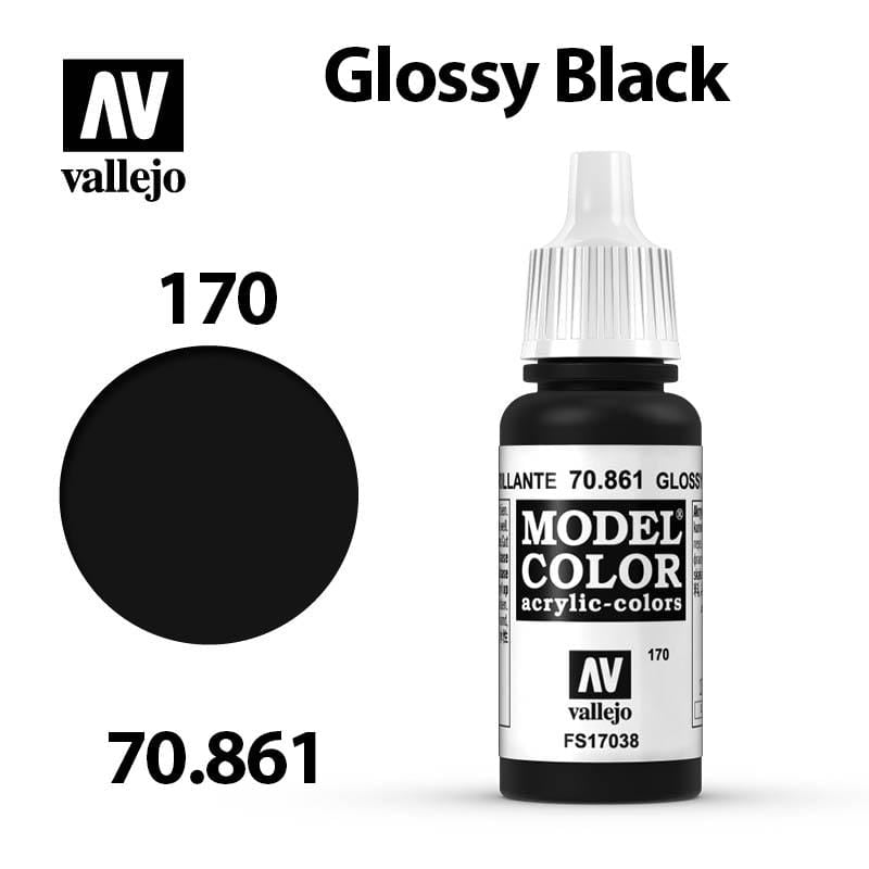 Vallejo Model Color - Glossy Black 17ml - Val70861 (170)