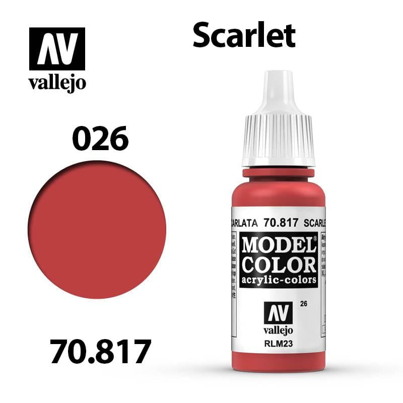 Vallejo Model Color - Scarlet 17ml - Val70817 (026)