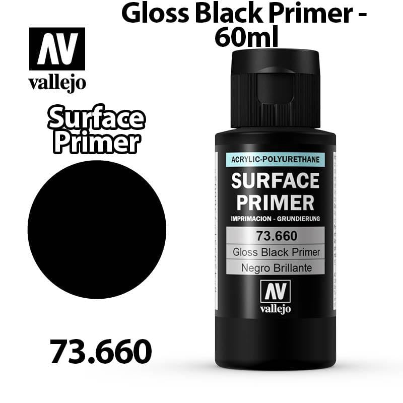 Vallejo Surface Primer - Gloss Black 60ml - Val73660