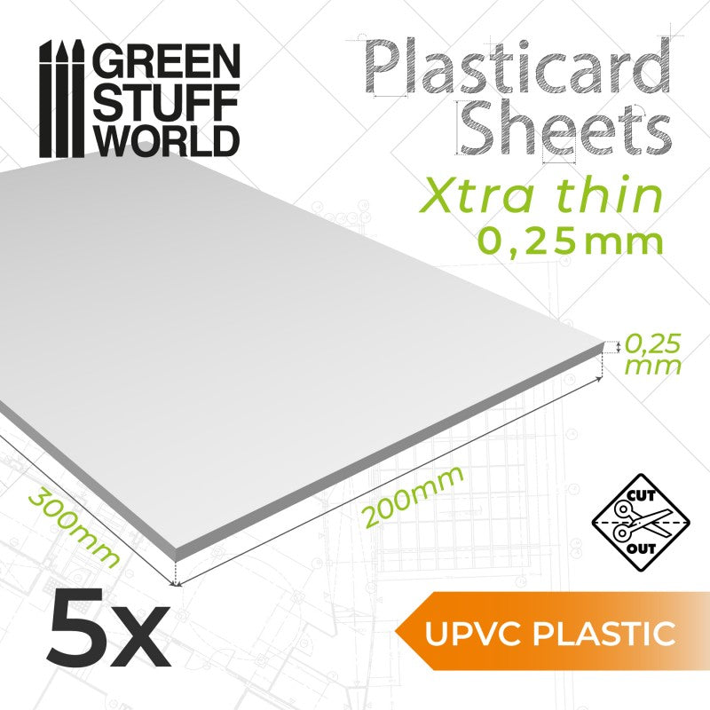 ABS Plasticard A4 Sheets 0.25mm x5 (9317)