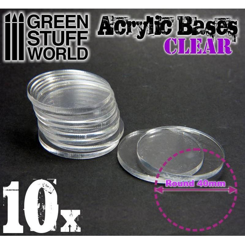 GSW Acrylic Bases - Round 40 mm Clear (10) (9294)