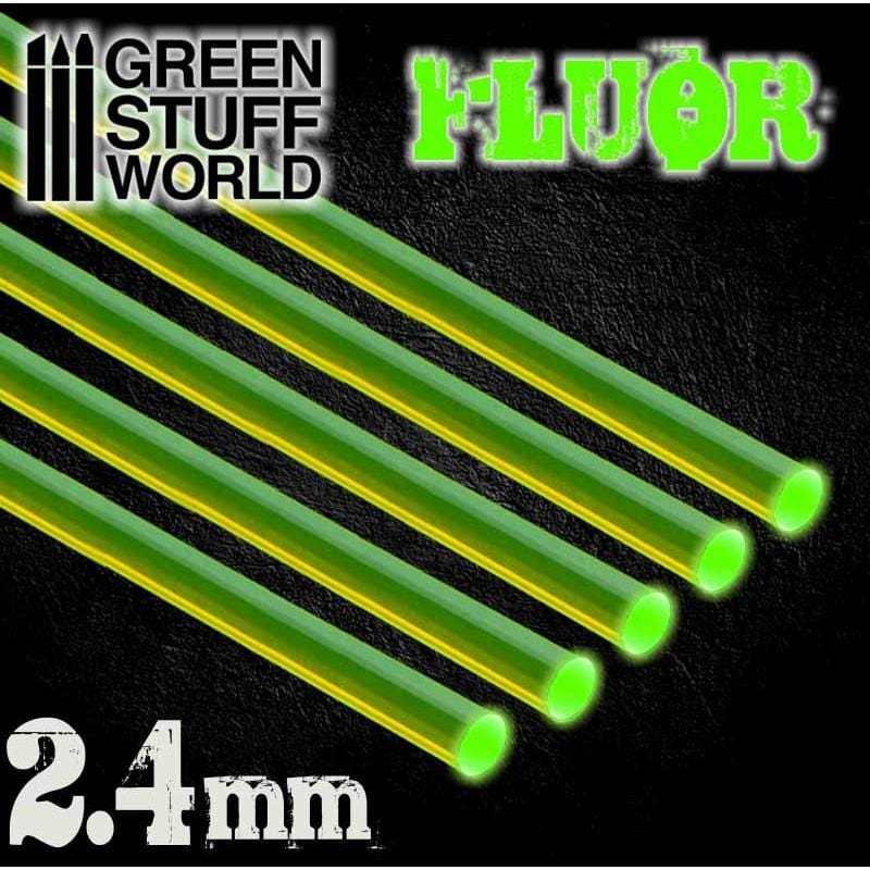 GSW Acrylic Rods - Round 2.4mm Fluor Green (9252)