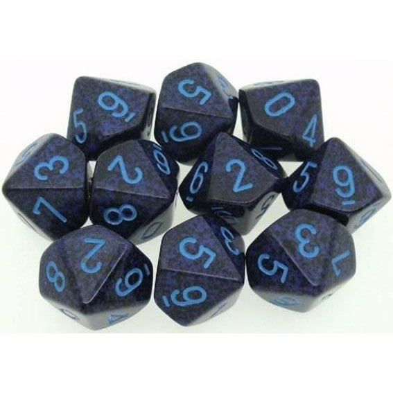 10 D10 Speckled Dice Cobalt - CHX25107 - Abyss Game Store