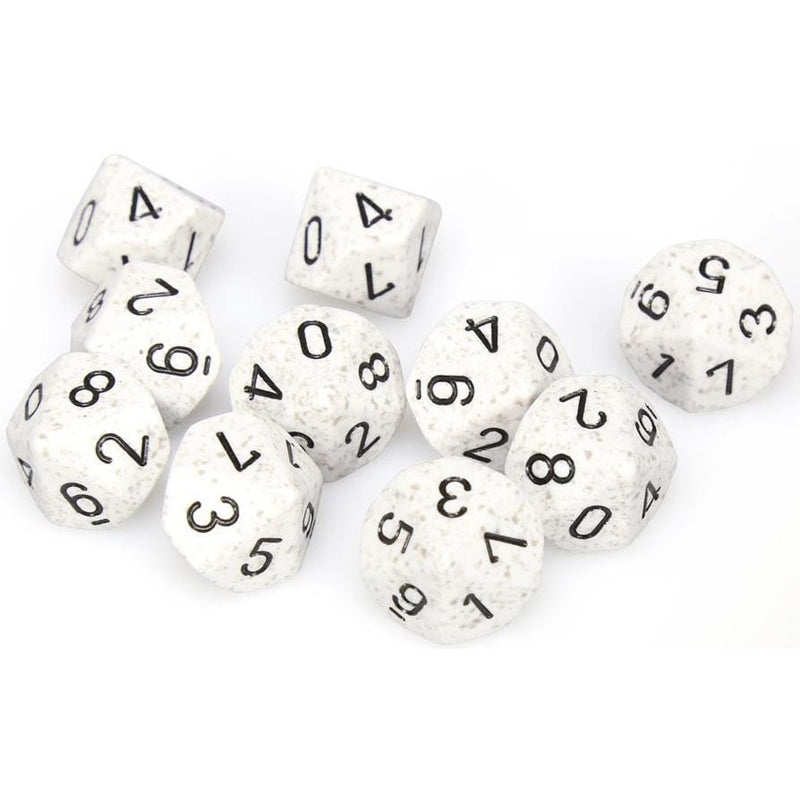 10 D10 Speckled Dice Artic Camo - CHX25111 - Abyss Game Store