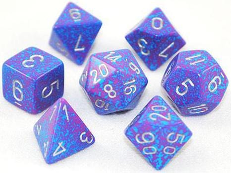 7 Polyhedral Dice Set Speckled Silver Tetra - CHX25347