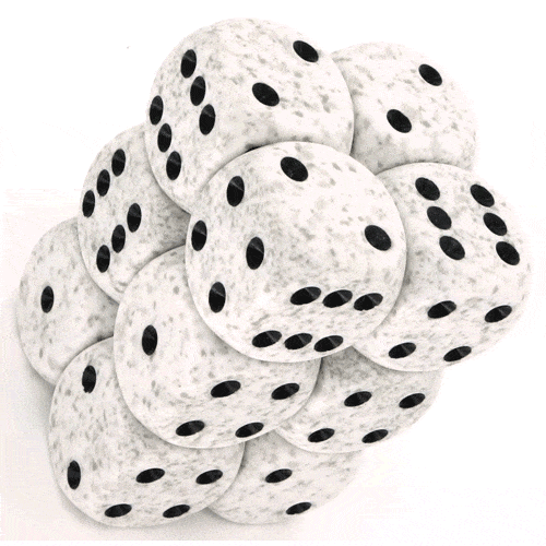 12 D6 Speckeld 16mm Dice Arctic Camo - CHX25711 - Abyss Game Store