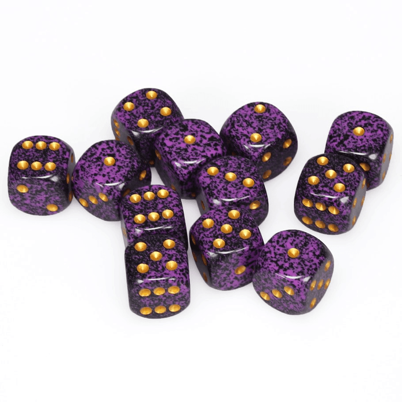 12 D6 Speckled 16mm Dice Hurricane - CHX25717 - Abyss Game Store