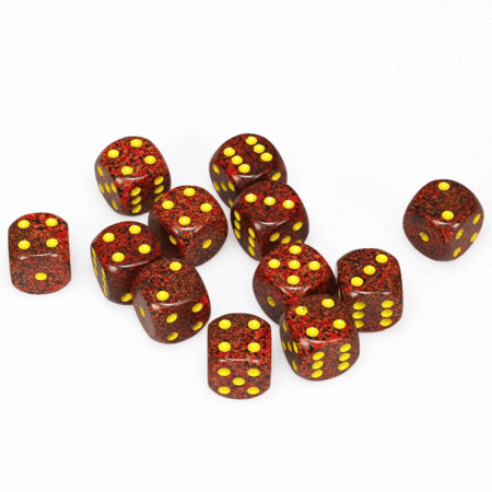 12 D6 Speckled 16mm Dice Mercury - CHX25723 - Abyss Game Store
