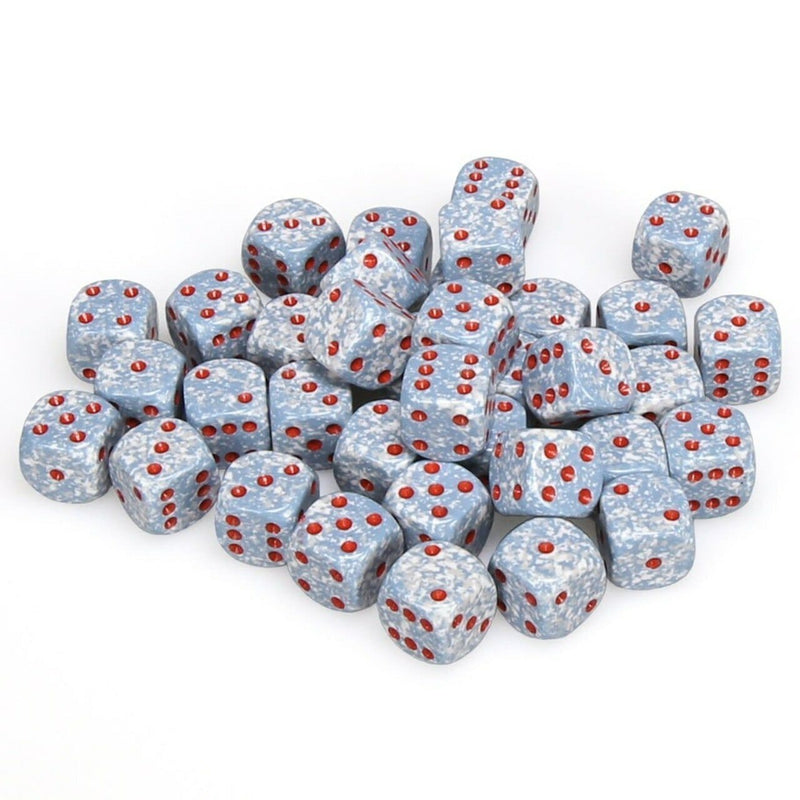 36 D6 Speckled 12mm Dice Air w/Red - CHX25900
