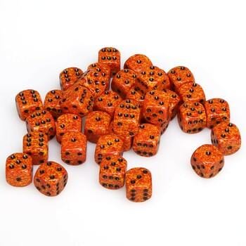 36 D6 Speckled 12mm Dice Fire - CHX25903