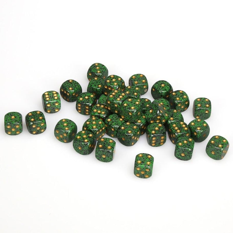 36 D6 Speckled 12mm Dice Golden Recon - CHX25935