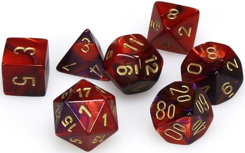7 Polyhedral Dice Set Gemini Purple-Red / Gold - CHX26426
